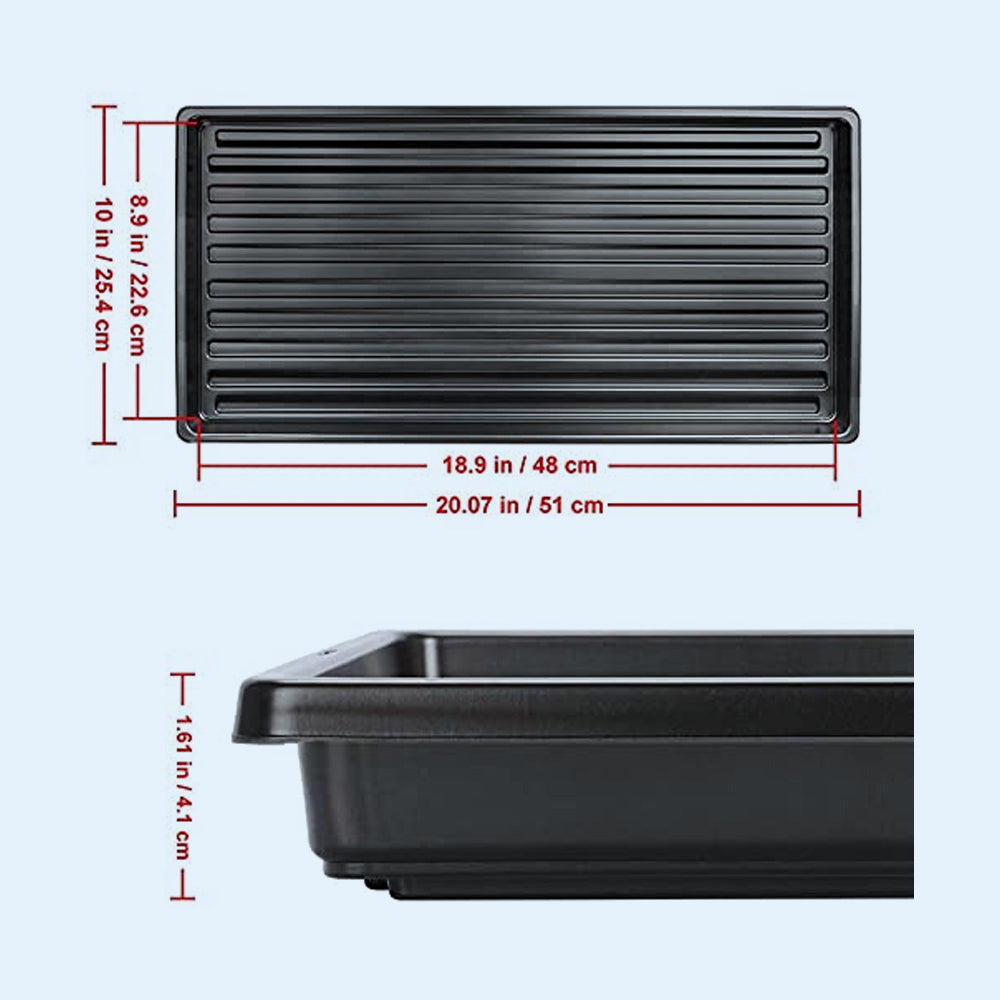 Heavy-Duty Shallow Microgreen Tray 10x20 inch – Stackable & Reusable