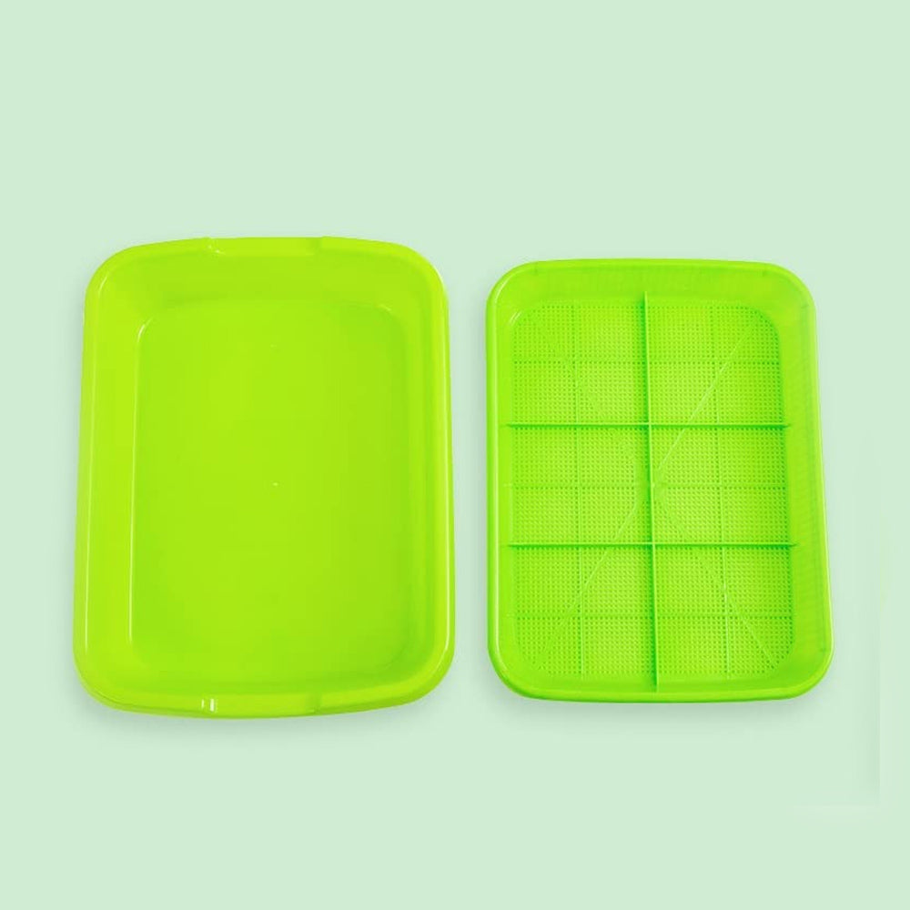 NEW! Microgreens Seed Sprouter Tray (Pack of 1 Set) | Microgreen Growing Tray | Hydroponic Seed Germination Plastic Tray with Holes